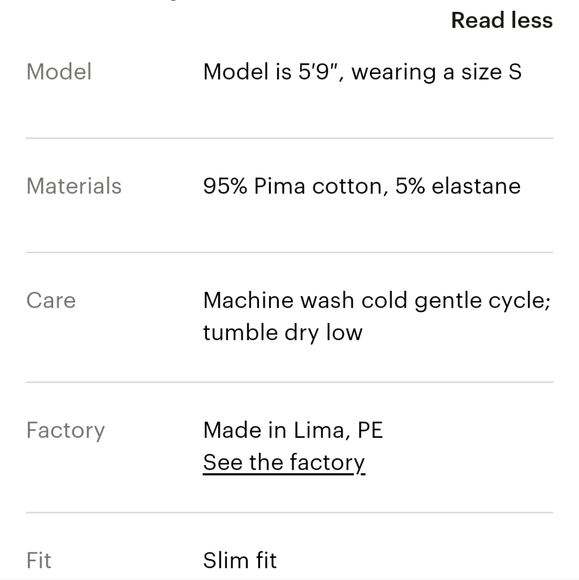 Everlane The Pima Microrib Scoopneck Tee Sz XXS - Picture 6 of 10